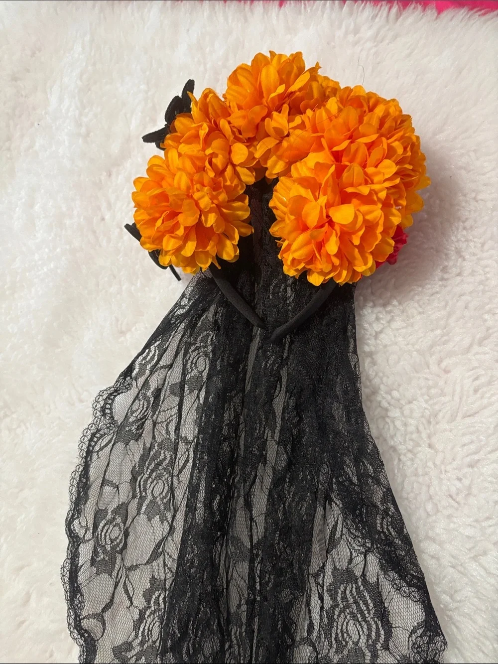 Leg Avenue Black Sugar Skull Floral Halloween Dress with Orange Accents